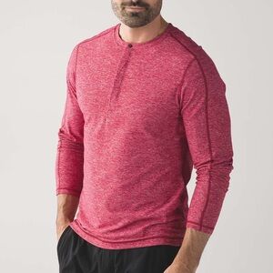 lululemon athletica Red Long Sleeve Henley